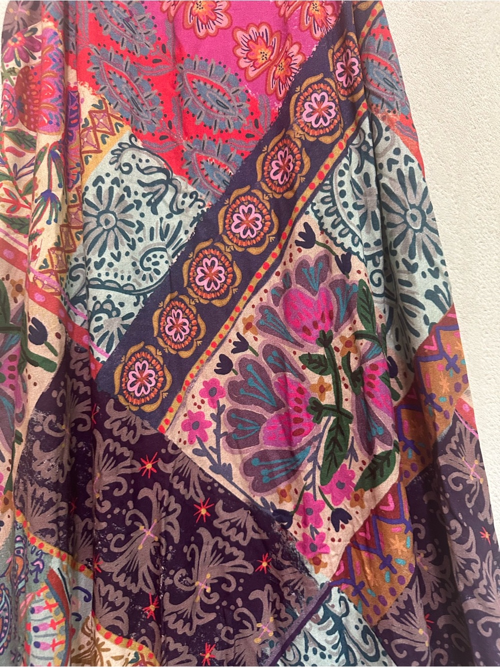 NATURAL LIFE Gracie Slip Maxi Dress Boho Blooms Patchwork Multicolor Sz M - Picture 7 of 16